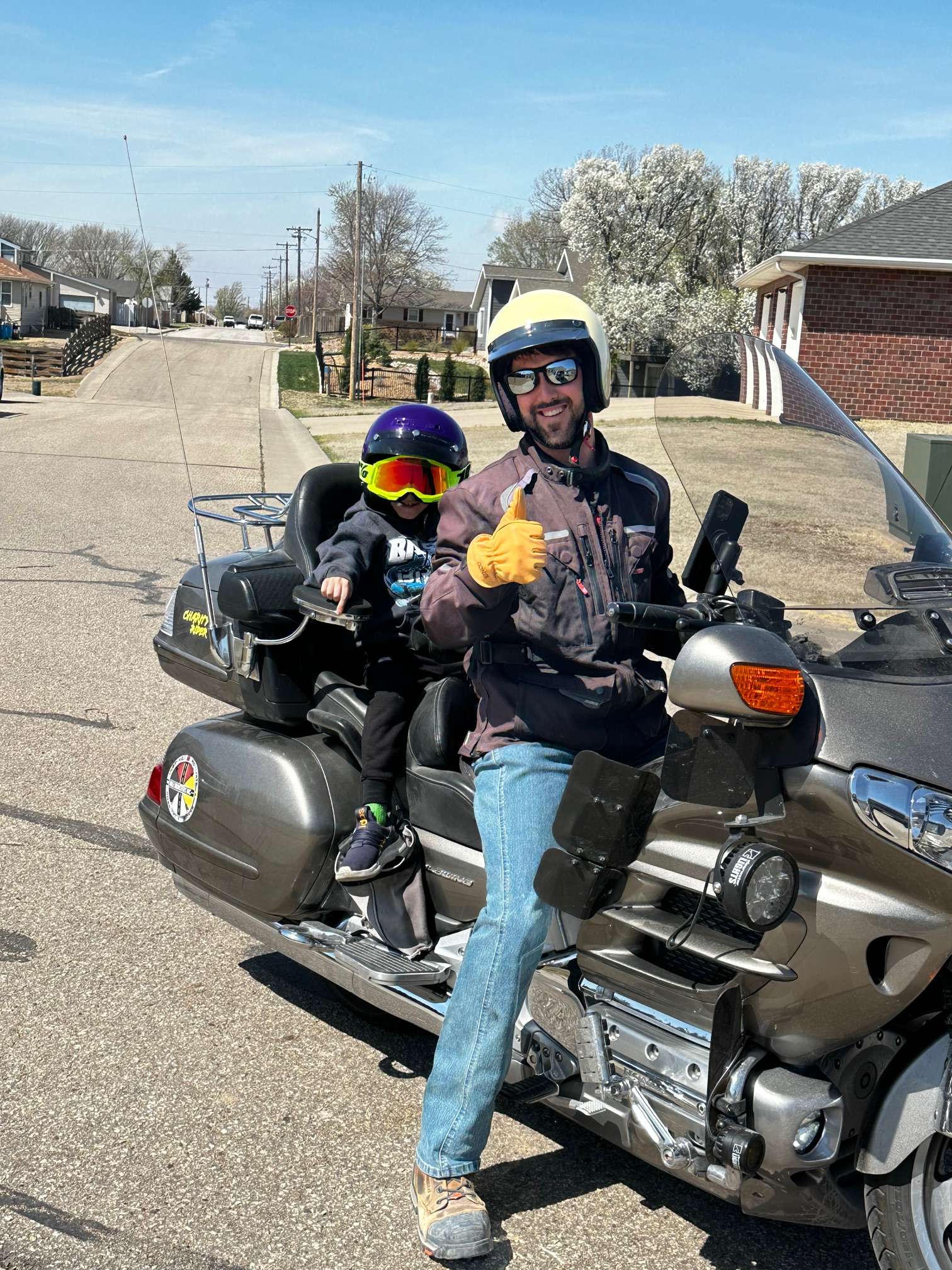 Dooley and Brody on a motorcycle ride. Courtesy photo