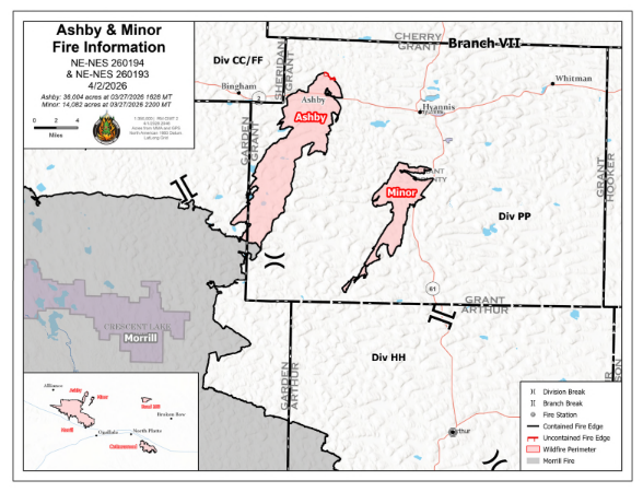 Ashby and Minor Fire Map Update, April 3, 2026
