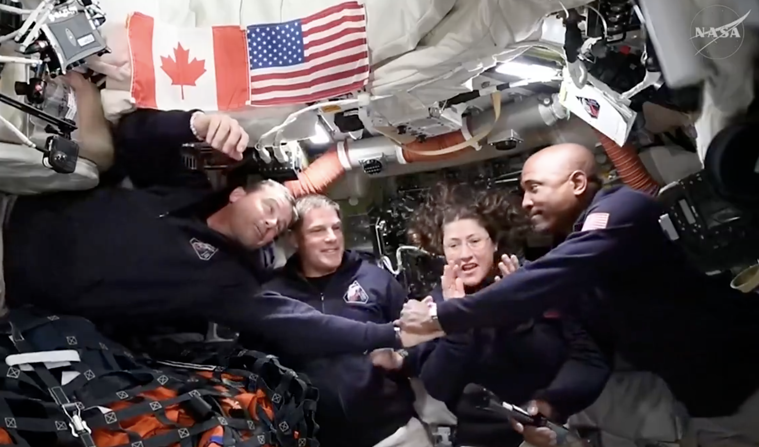 Artemis II crew from their weekend work-image from NASA video