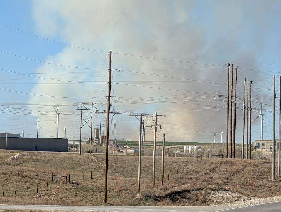 Grass fire reported in northern Ellis County. Photo by Jonathan Zweygardt/Hays Post
