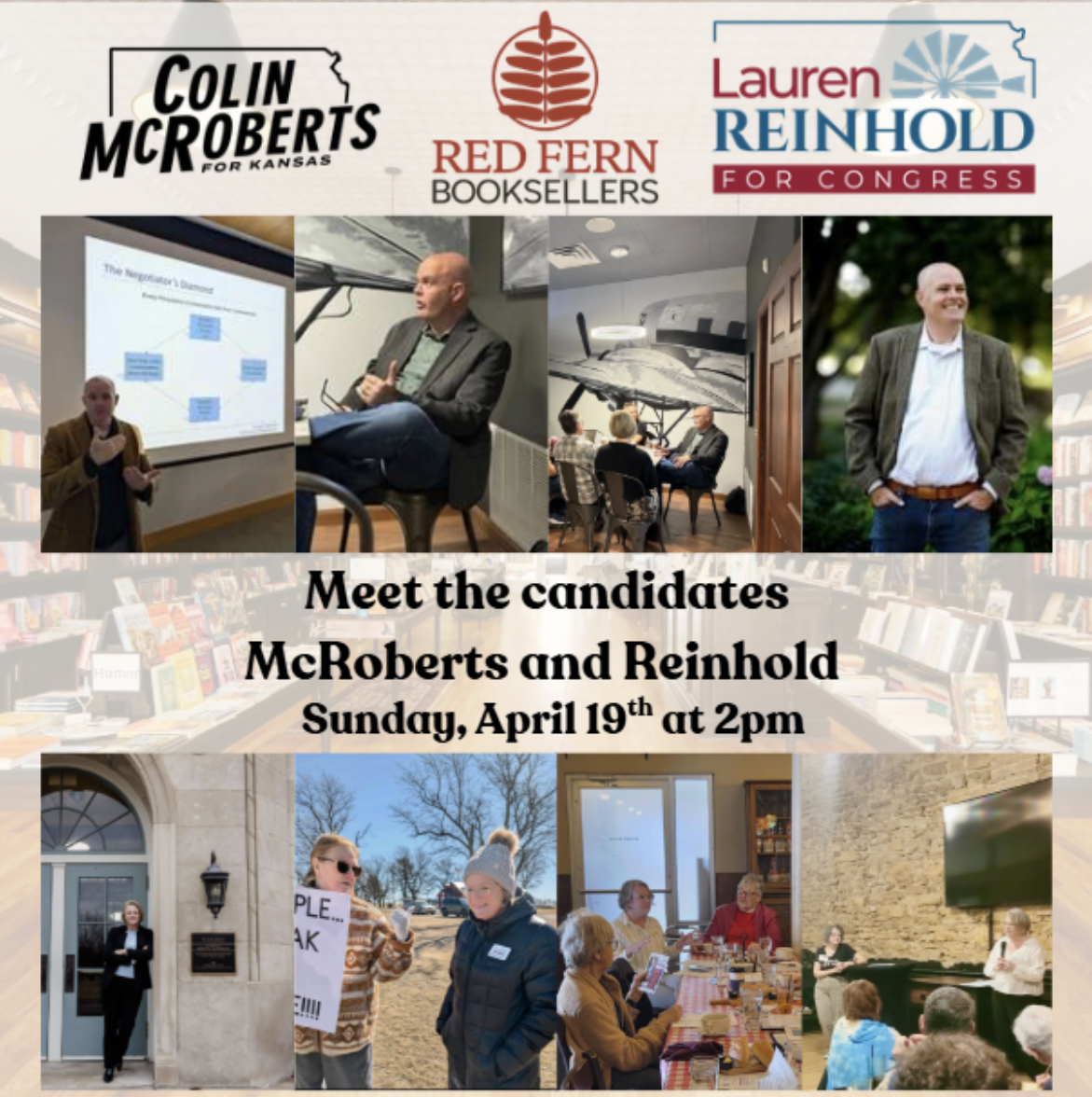 Salina bookstore hosting two Kansas Democratic candidates running for Big First District: <b>Lauren Reinhold &amp; Colin McRoberts</b>