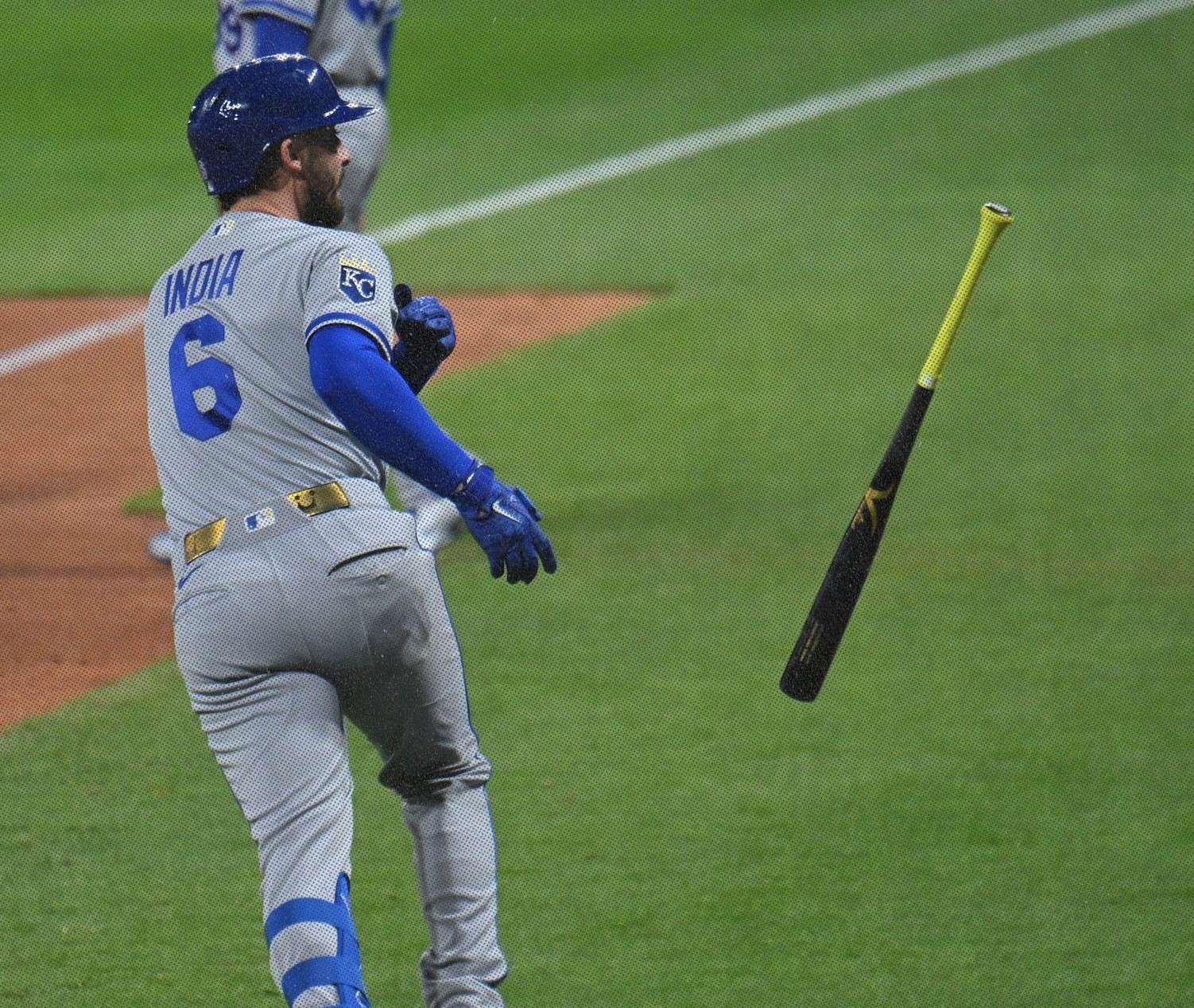 Jonathan India hit a solo home run as the Kansas City Royals beat the Cleveland Guardians 4-2 to move back to .500 on the season/ Photo courtesy of Royals on X