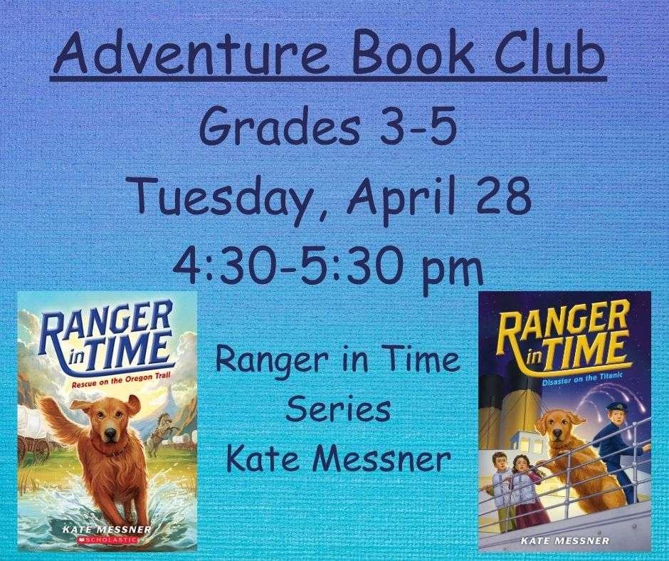 Adventure Book Club, April 2026, (courtesy Alliance Public Library)