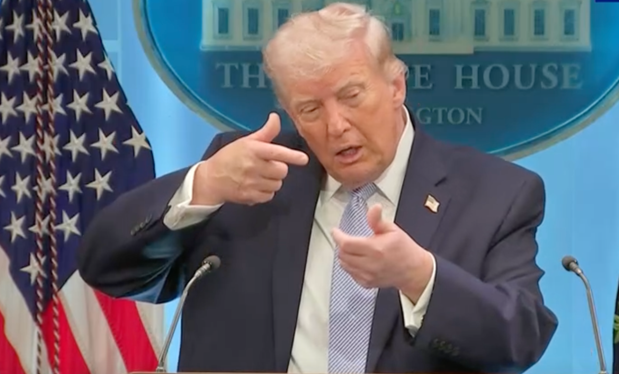 President Trump -image from White House video during the Monday press conference