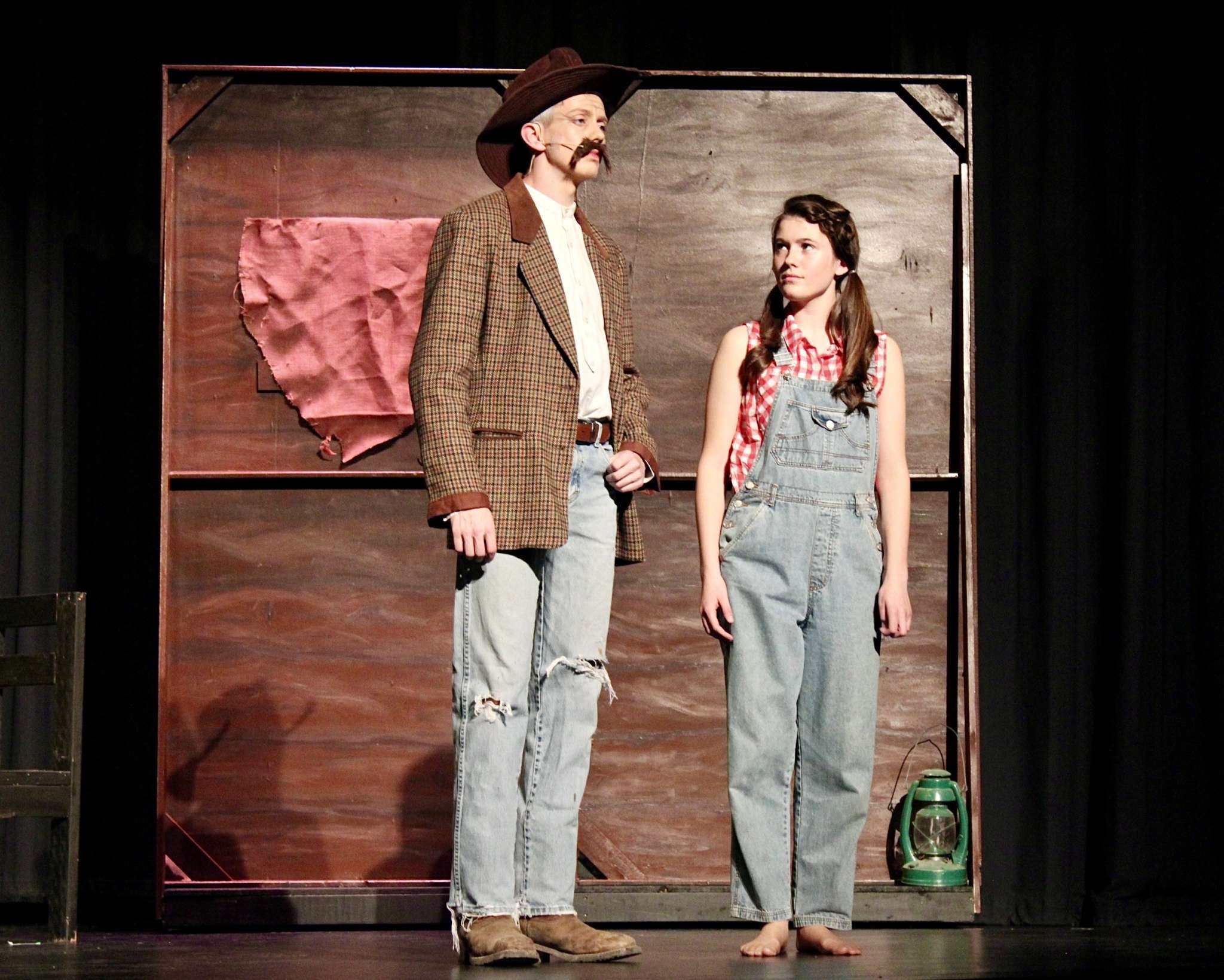 Blaise Staab as Jed Clampett and Grace Schmeidler as Elly May Clampett. Photo by Tony Guerrero/Hays Post