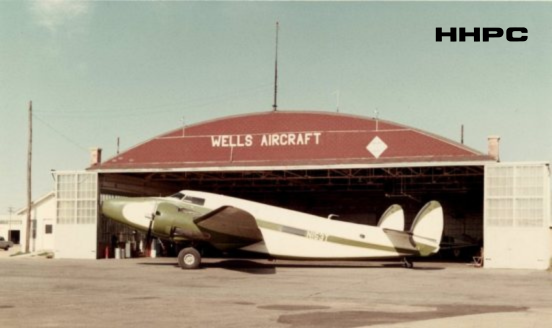 Hutchinson Municipal Airport - Rowland Wells Aircraft Hangar - Original Airport Hangar - 1969 - Lockheed Lodestar - Dillons Aircraft. Courtesy of the Conard-Harmon Collection.