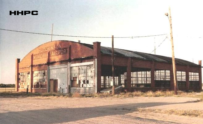 Hutchinson Municipal Airport - Rowland Wells Original Airport Hangar - March 1991 (Right Before They Tore It Down). Courtesy of the Conard-Harmon Collection.