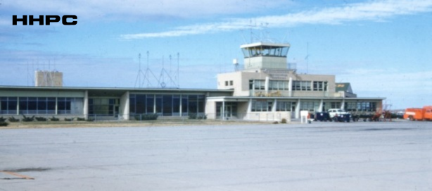 Hutchinson Municipal Airport at Finish of Construction from Tarmac - 1954 (In Color). Courtesy of the Conard-Harmon Collection.