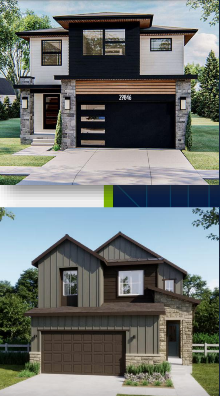 Conceptual drawing of possible home designs for the Trailhead | Oak development. Courtesy image&nbsp;