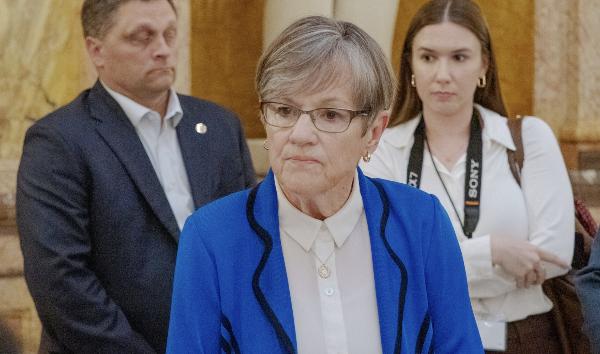  Gov. Laura Kelly vetoed a bill focused on keeping local property tax increases in check and offered her own plan for property tax relief instead. (Photo by Sherman Smith/Kansas Reflector)