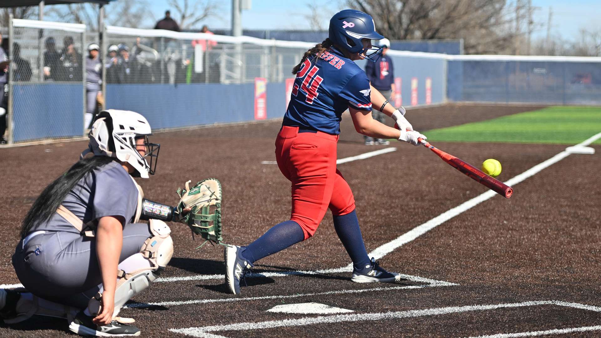 Sophomore Gabby Stauffer has back-to-back three-hit games in the Blue Dragon softball team's KJCCC doubleheader sweep at Seward County on Wednesday. The Blue Dragons won 5-1 and 12-0 in five innings. (Andrew Carpenter/Digital Fox Photography)