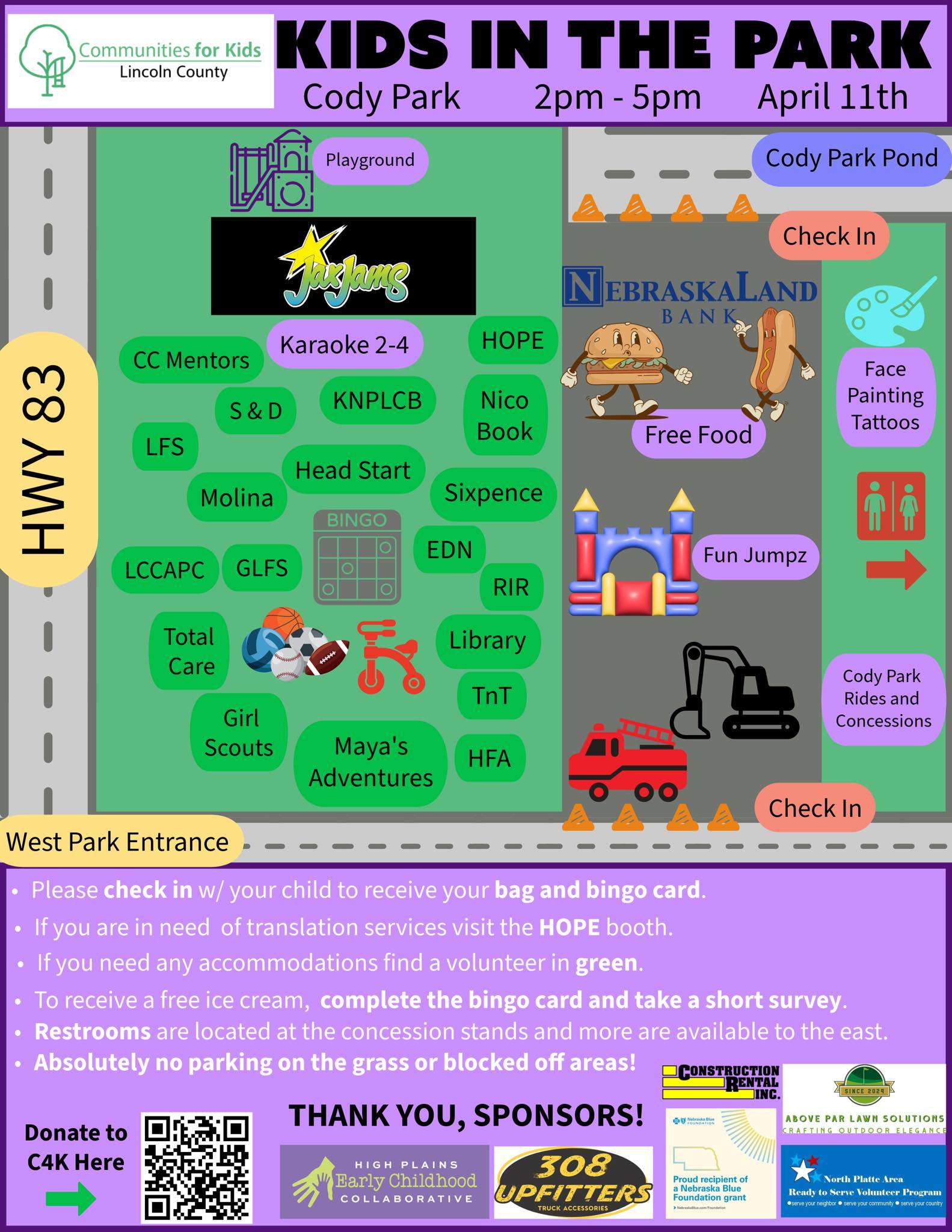 Kids in the Park 2026 map