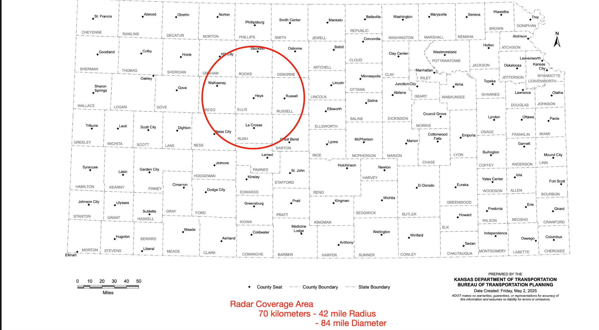 Potential radar coverage with&nbsp;Furuno dual-polarity Doppler weather radar. Courtesy image