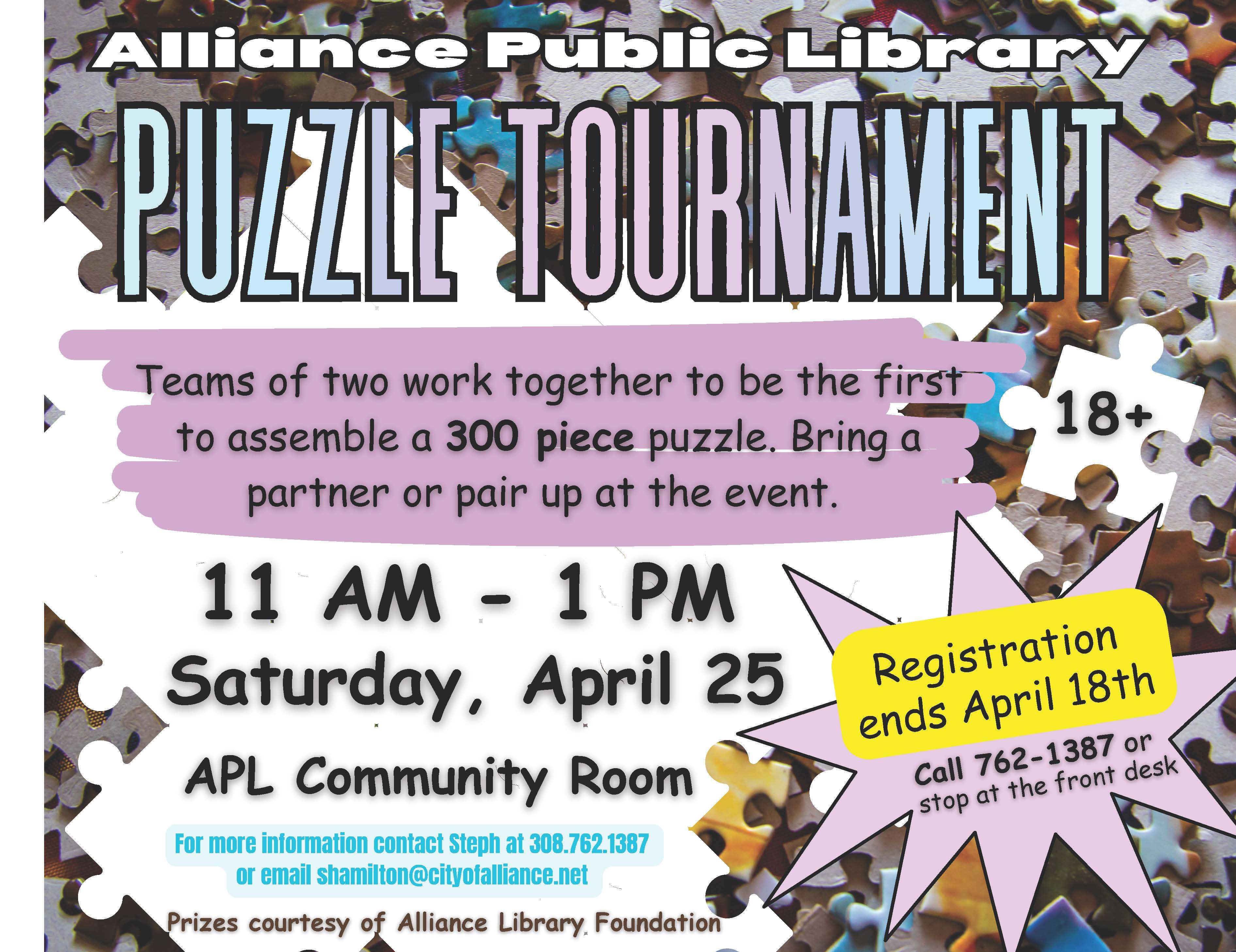 Puzzle Tournament at Alliance Public Library