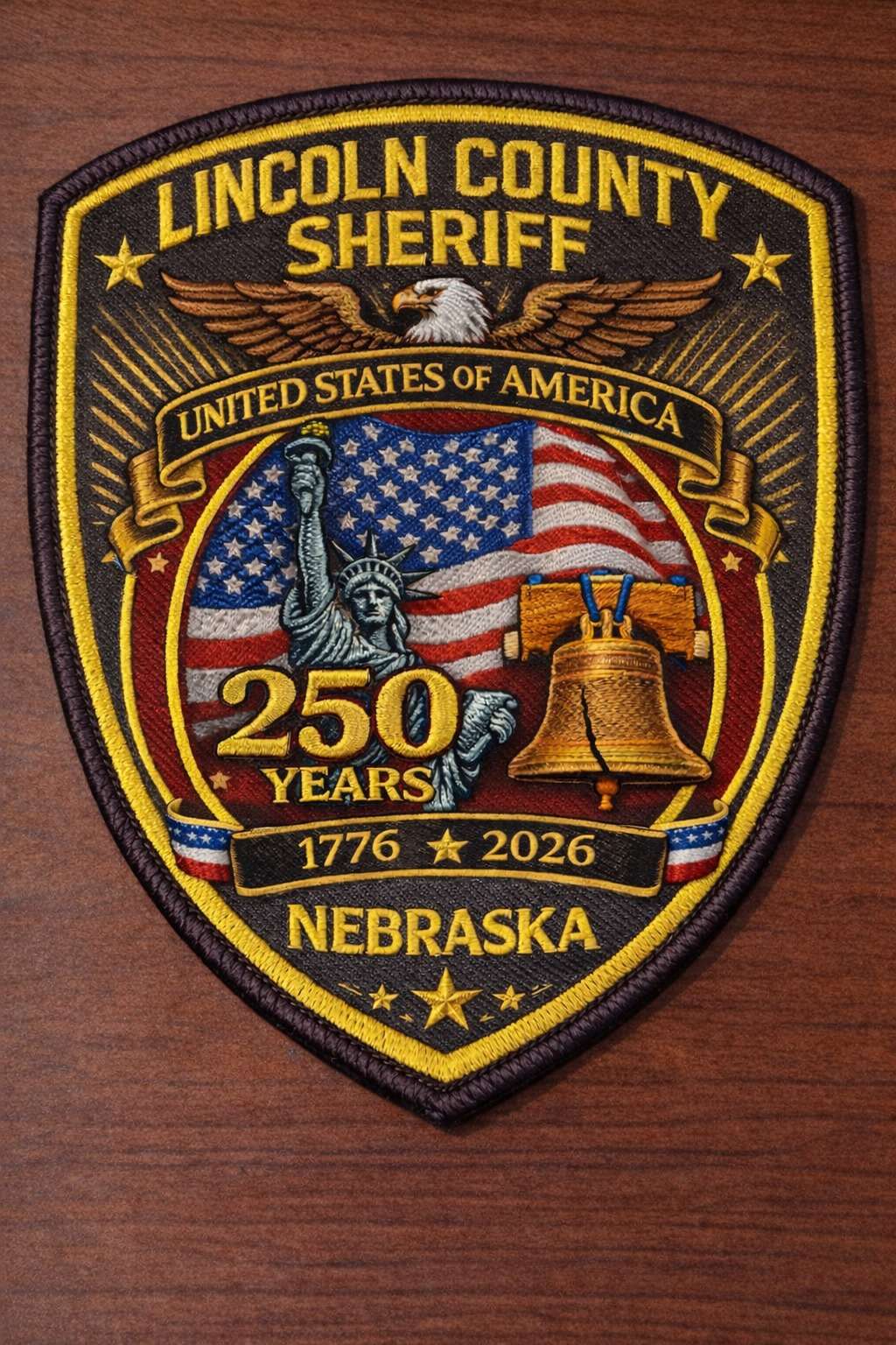 Lincoln County Sheriff's Office debuts America's 250th Anniversary commemorative patch to be worn this summer. (Lincoln County Sheriff's Office)