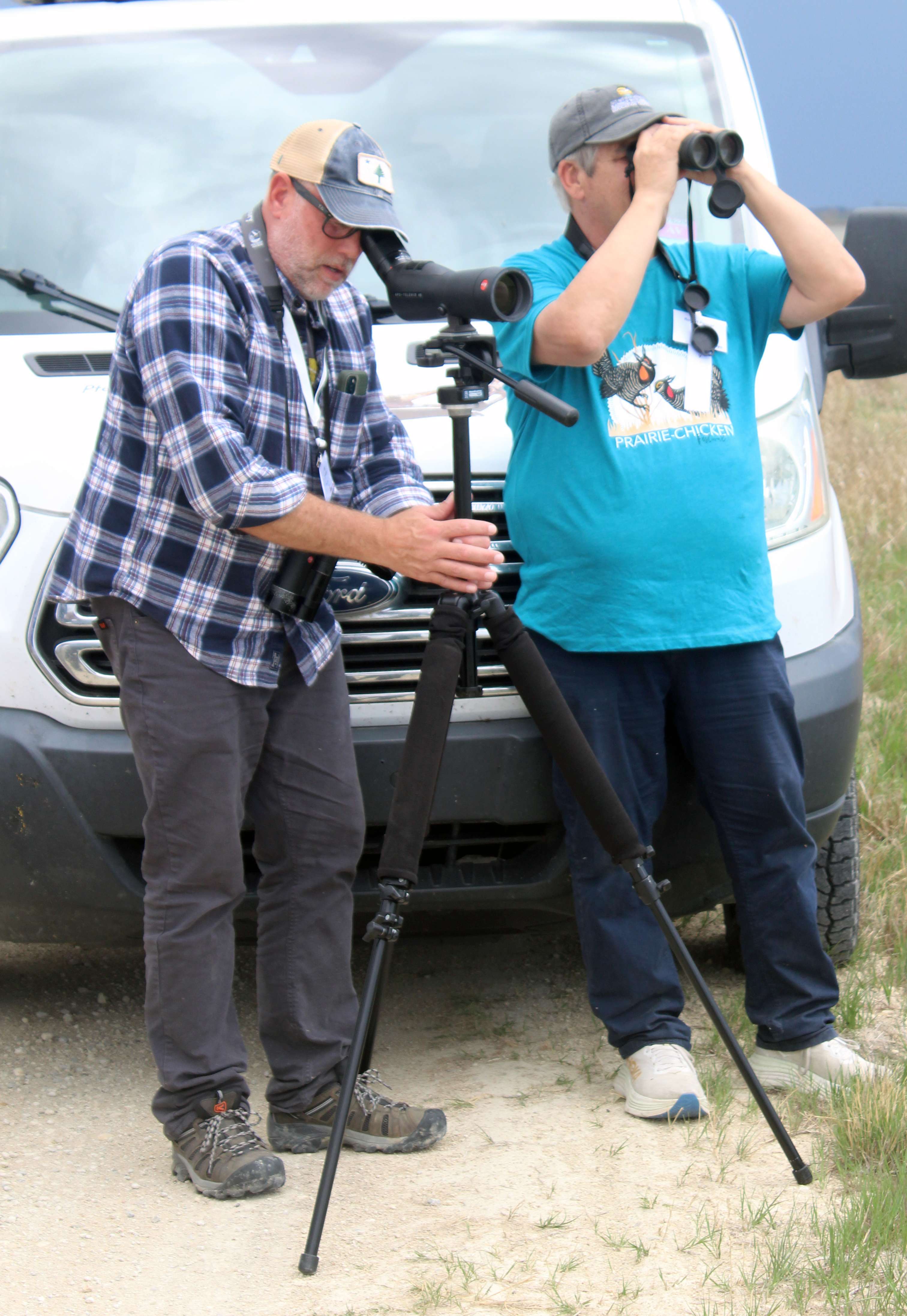Birdwatchers on Saturday at Quivira National Wildlife Refuge, visiting as part of the fifth-annual Lek Trek Festival.&nbsp;Photo by Cristina Janney/Hays Post