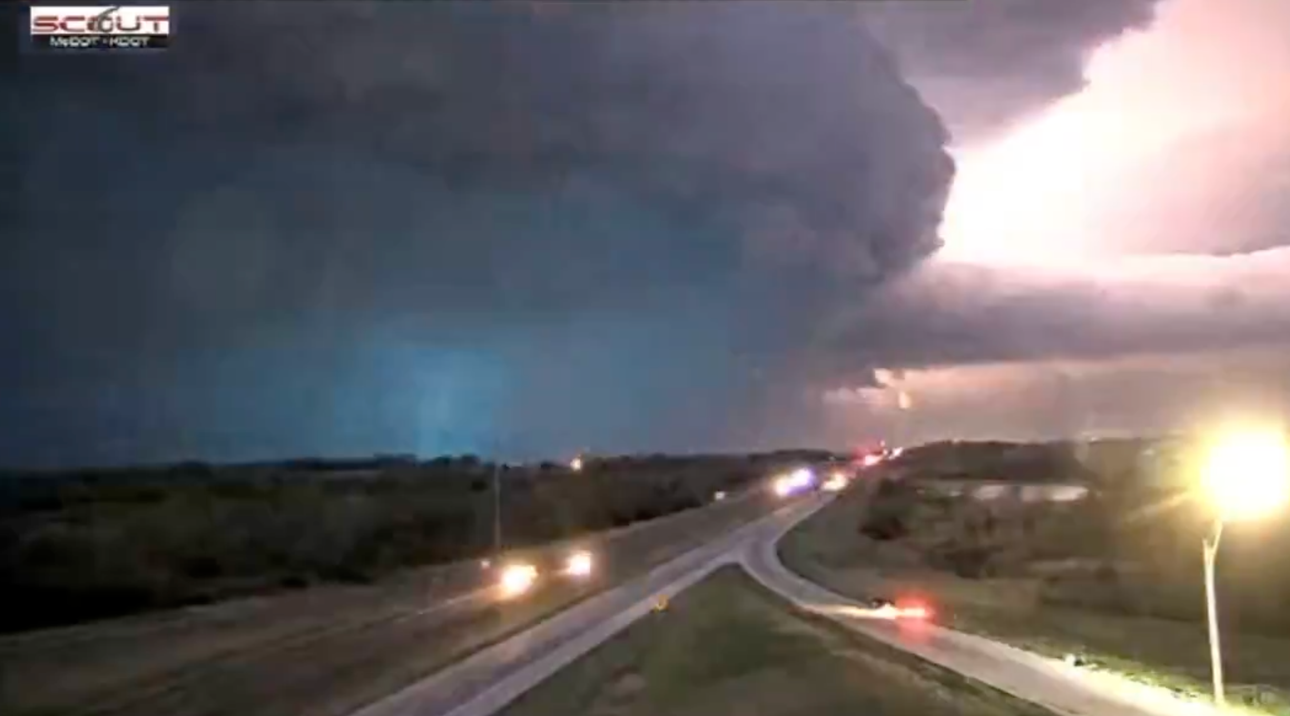 View of the Monday storm from KC Scout cameras