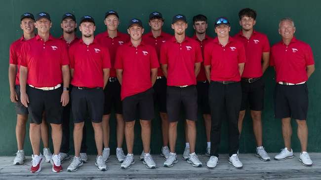 The Blue Dragon men's golf team captured its seventh-straight Jayhawk Conference championship on Monday with a 24-stroke win in the KJCCC Championship at Sand Creek Station in Newton. (Steve Carpenter/Blue Dragon Sports Information)