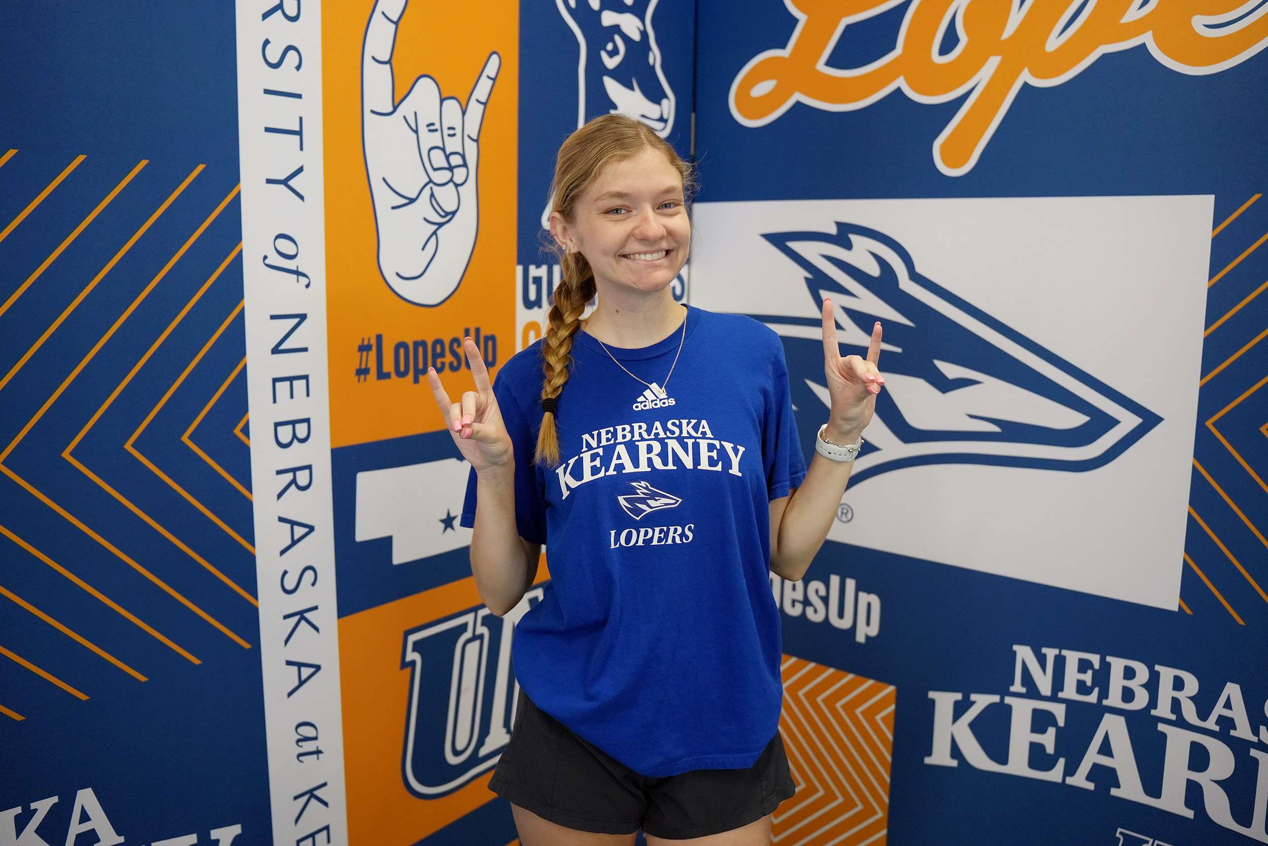 UNK senior Kayla Rover takes a mix of in-person and online classes for her sports management degree. She also works for UNK Athletics. (UNK Athletics)