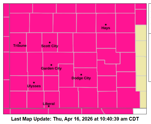 Red Flag Warning for Ellis County, western Kansas Thursday