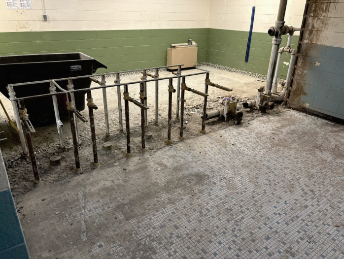 Work to upgrade a restroom at Felten Elementary School. Courtesy photo