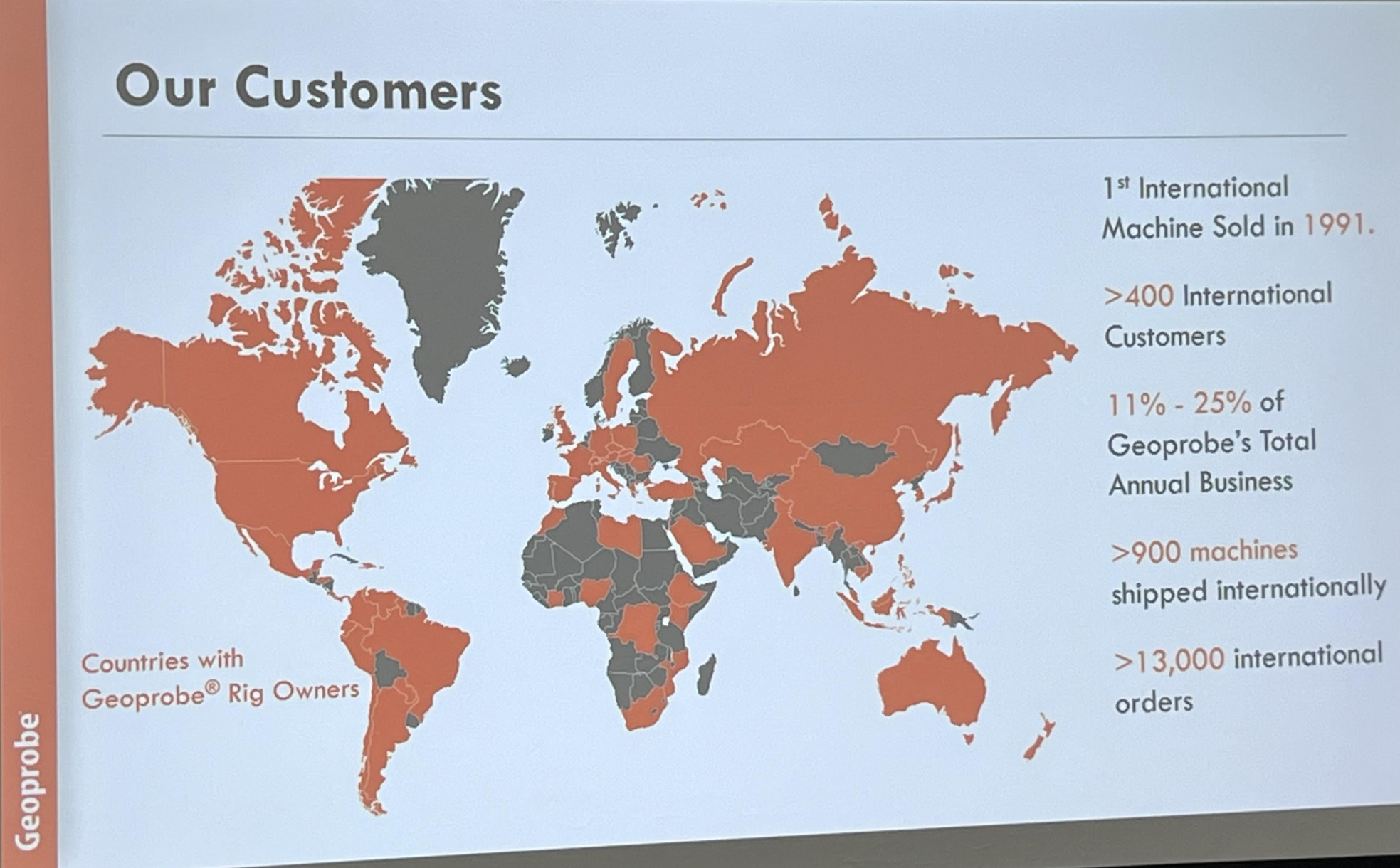 Map displaying Geoprobe Systems international impact - Photo, Nicolas Fierro