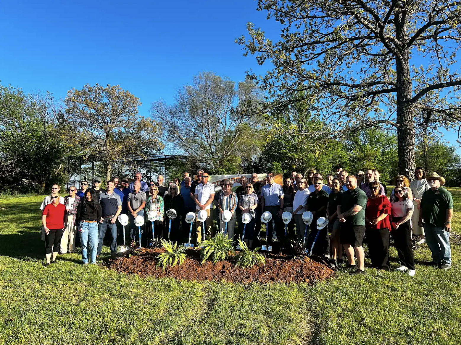 Rolling Hills Zoo staff/board of directors, Hutton Design and Build staff and community members gather on April 16, 2026 to celebrate groundbreaking of brand new exhibit: "Tiger Falls" - Photo, Nicolas Fierro