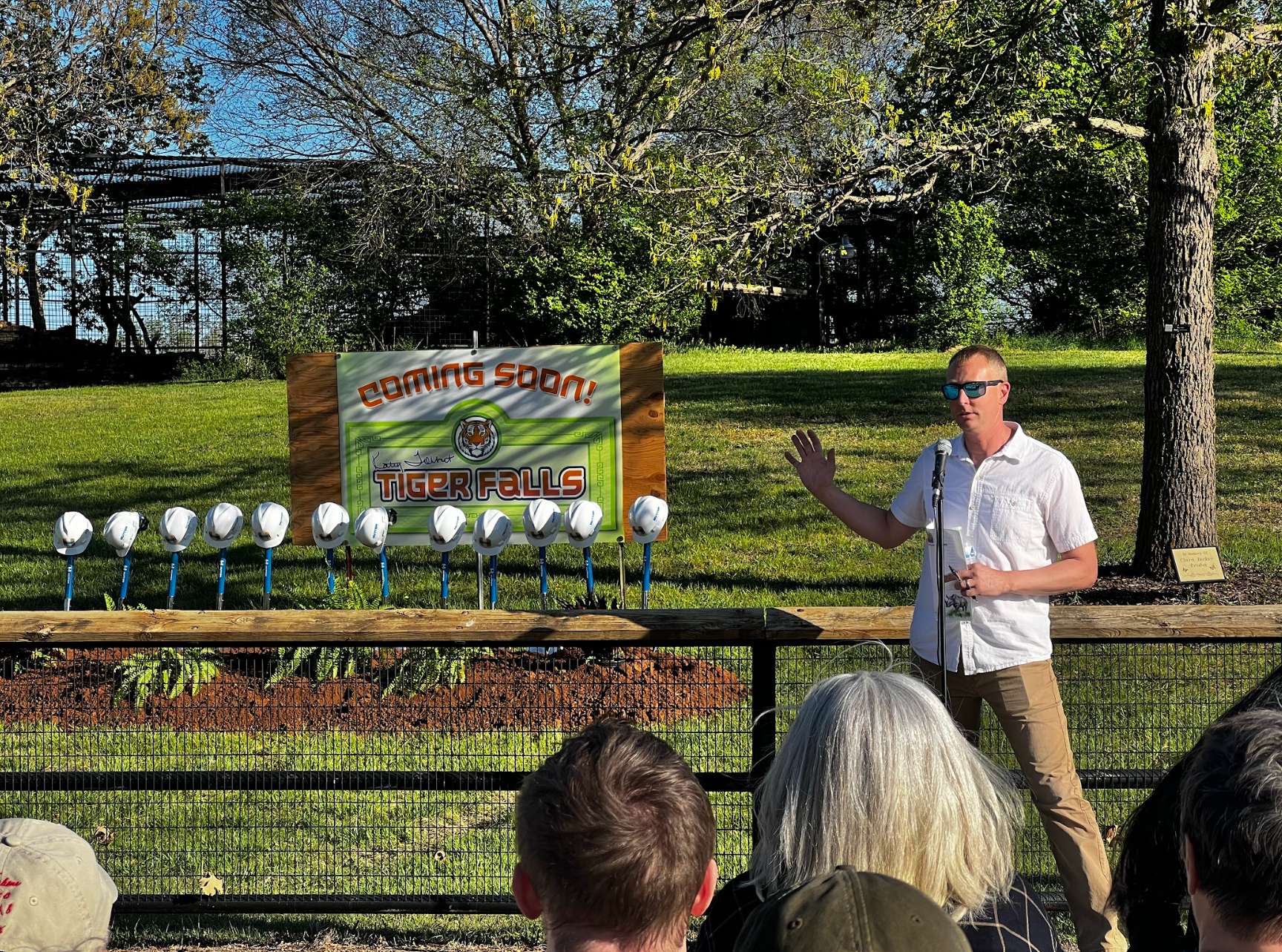 Rolling Hills Zoo Executive Director, Ryan VanZant gives remarks during groundbreaking of Tiger Falls - Photo, Nicolas Fierro