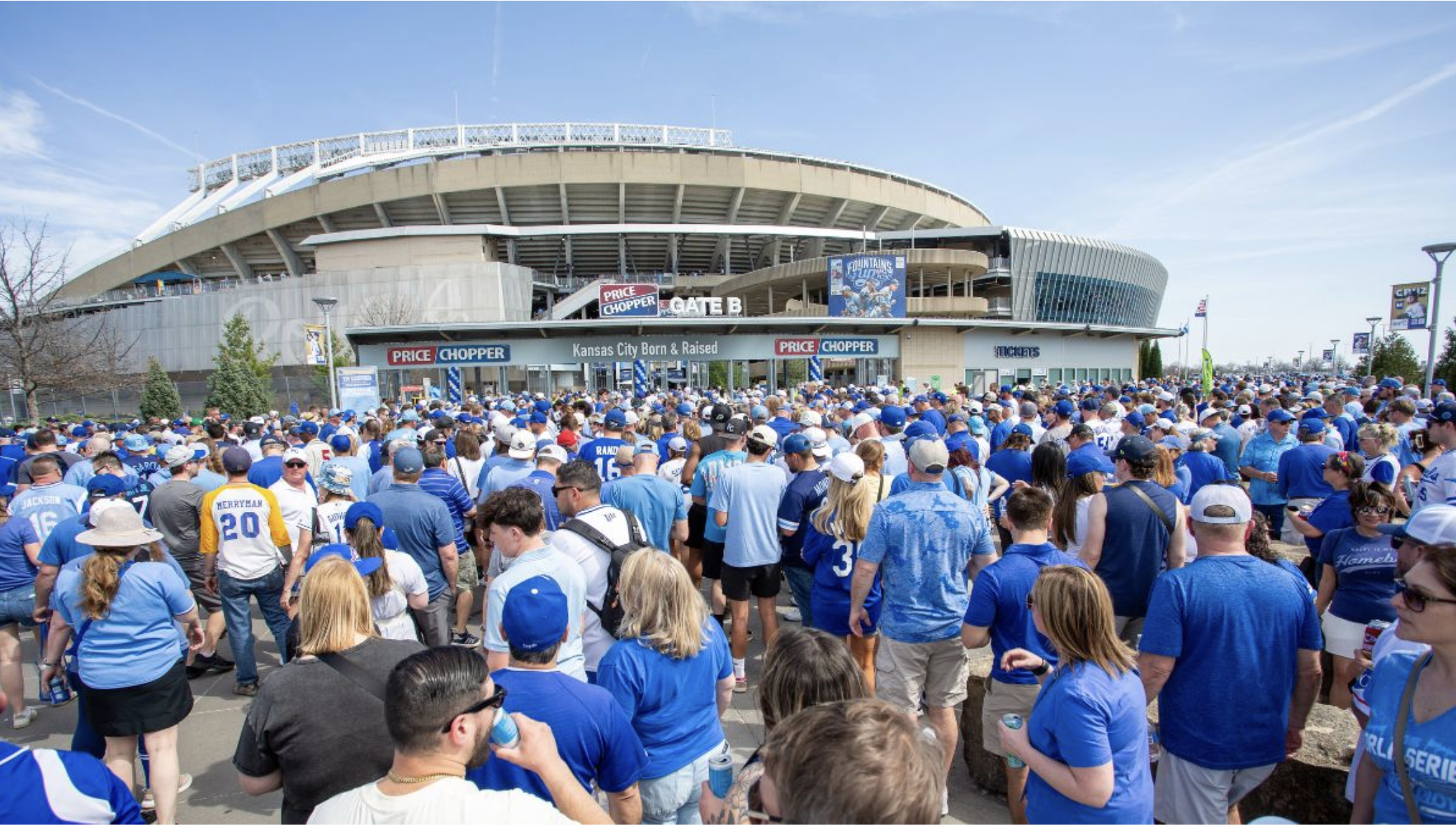 The Kansas City Royals have played out of Kauffman Stadium for decades, boosted by a sales tax in Jackson County. But both the team’s lease and the county’s sales tax expire in 2031, and Kansas City is pitching a downtown ballpark as the new home for the Royals (Vaughn Wheat/The Beacon).