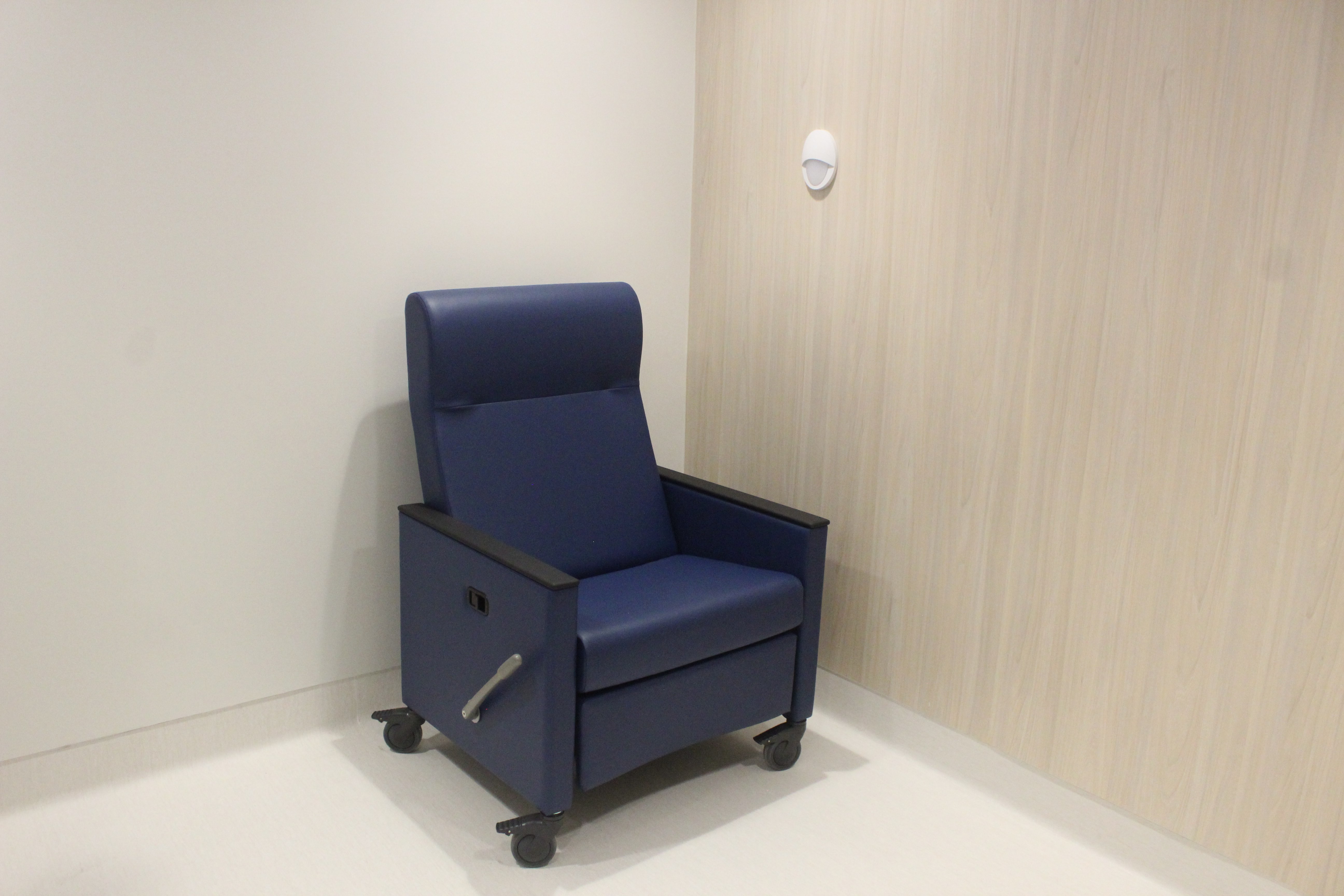 Sobering room at the Crisis Intervention Center. These rooms also have a TV and bathroom. Sobering patients only stay 23 hours so the rooms do not have beds.&nbsp;Photo by Cristina Janney/Hays Post