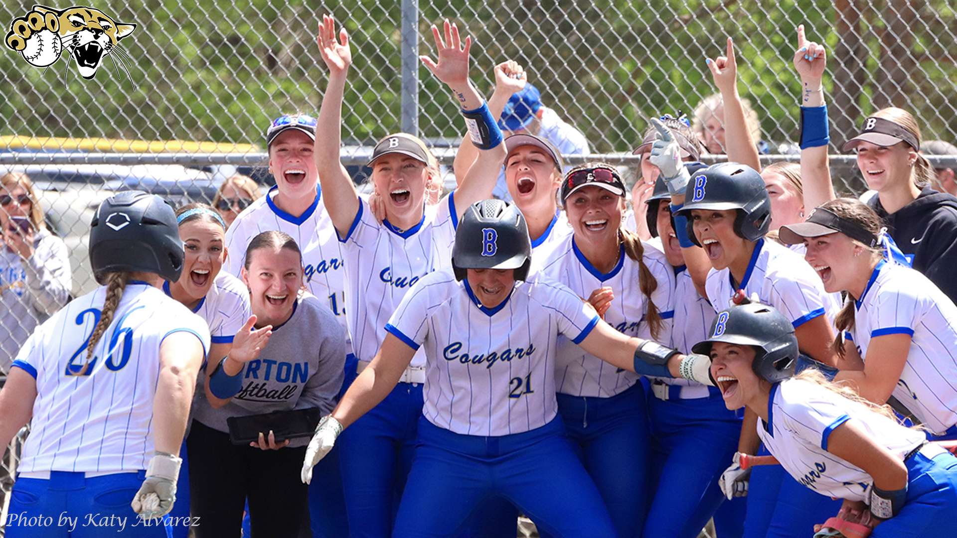 Celebrating Peyton McCormick's home run (BartonSports.com)