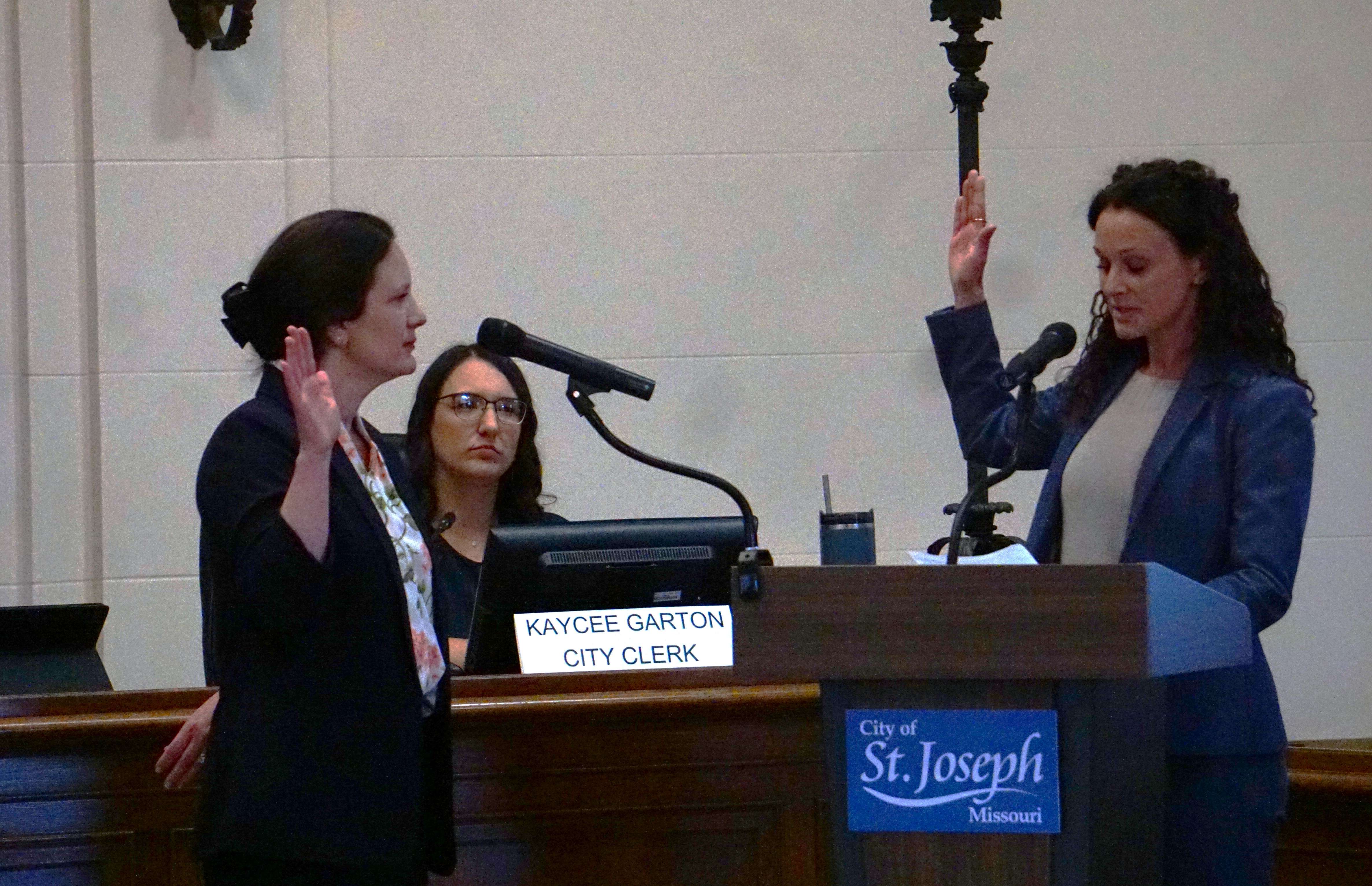 Municipal Court Judge Laura Chavez was sworn into office after being elected April 7th/ Photo by Matt Pike
