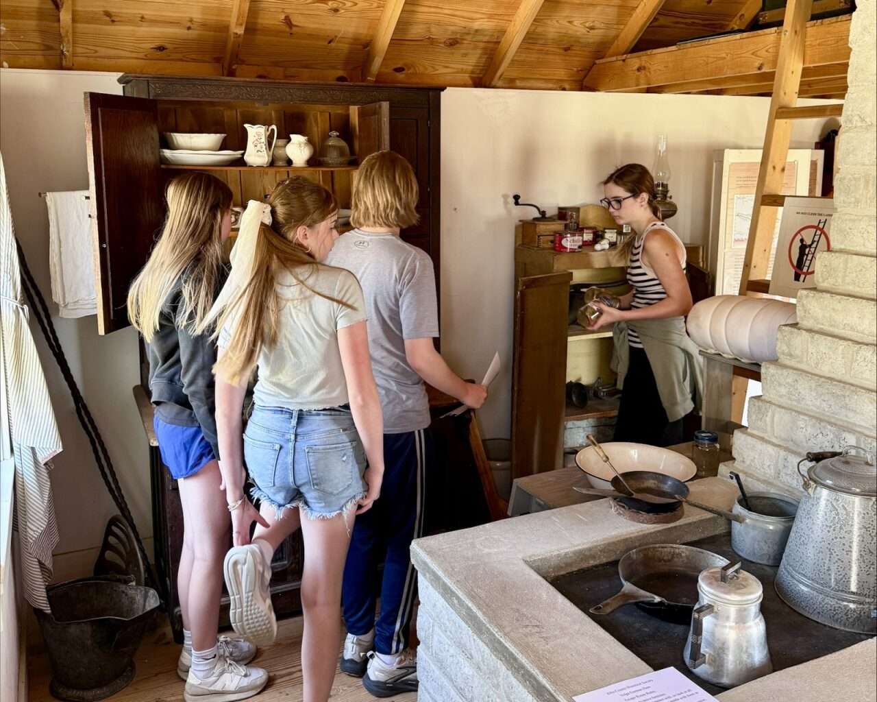 Hays Middle School students at the Volga German Haus escape room. Courtesy photo