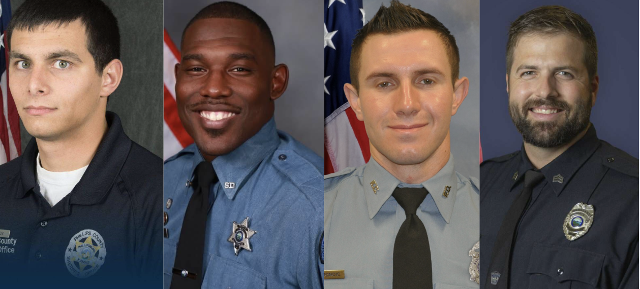 <b>From left to right:</b>&nbsp;Phillips County Deputy, Brandon Pierce Gaede \&nbsp;Wyandotte County Deputy, Elijah La'Mose Ming \&nbsp;KCKPD Officer, Hunter Lee Simoncic \&nbsp;Hays Police Department Sgt. Scott William Heimann 