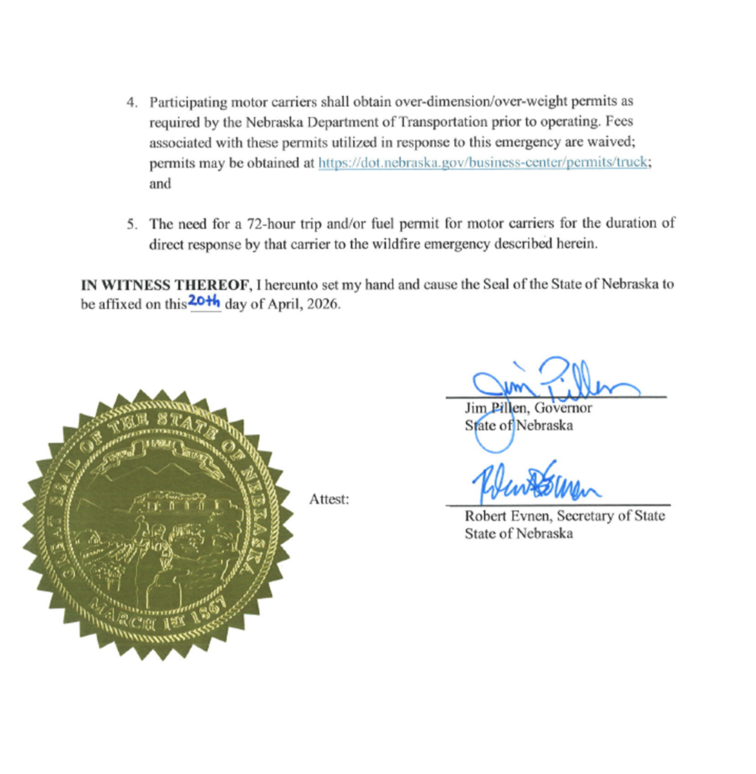 courtesy Governor's Office