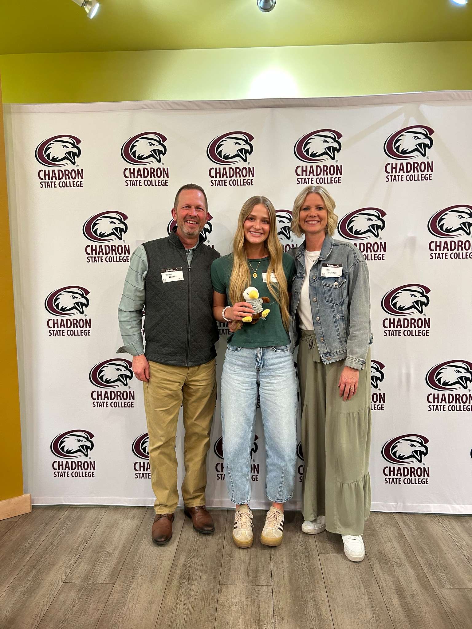 An attendee of Future Eagle Night poses with their family in Rapid City, SD, Feb. 25, 2026. (Courtesy photo provided by Gabi Perez-Patterson)