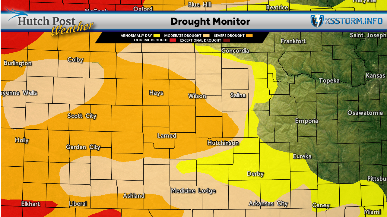 Drought Monitor — April 21, 2026.&nbsp; (Hutch Post graphic)