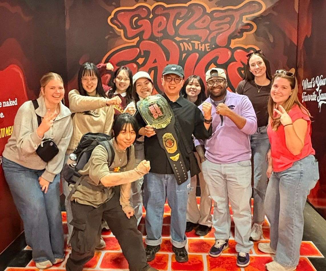 Students from National Chung Hsing University in Taiwan, along with their Kansas State University student hosts, visit the Museum of BBQ in Kansas City as part of the Taiwan Agricultural Youth Exchange Program. (Photo courtesy Kansas Department of Agriculture)