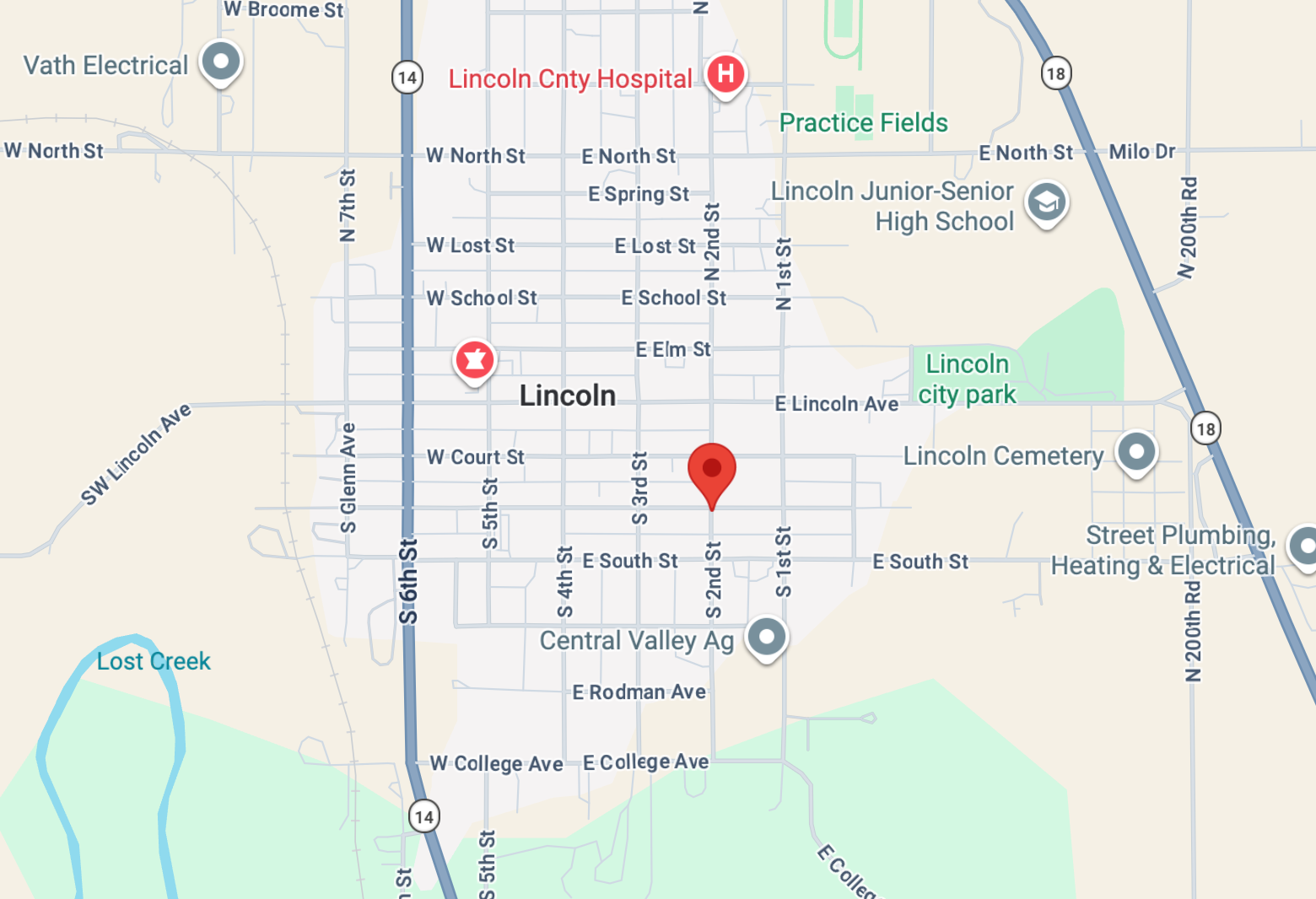 Location of the fatal fire Google map