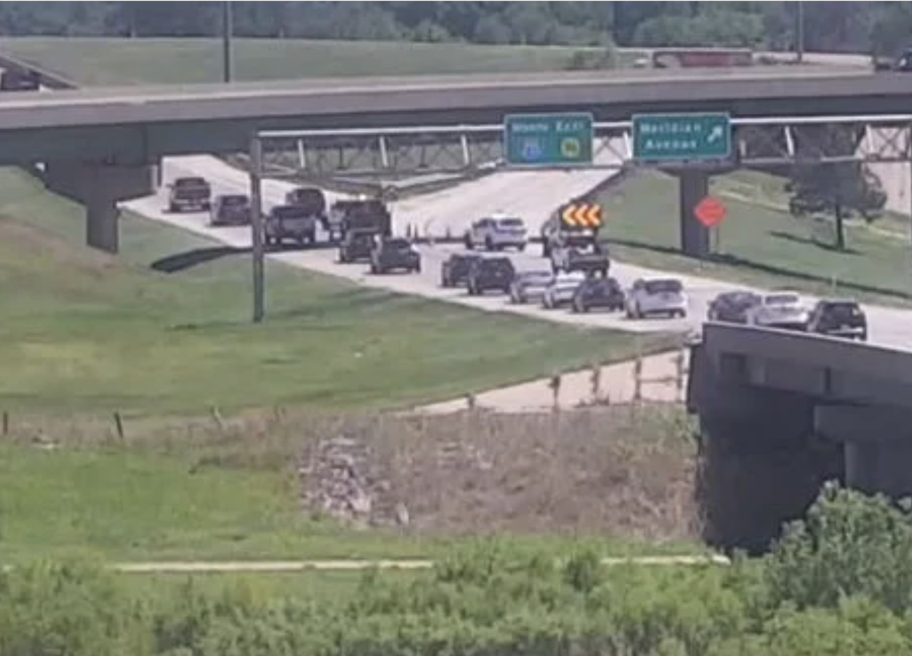 View near the accident scene Friday morning- image KanDrive