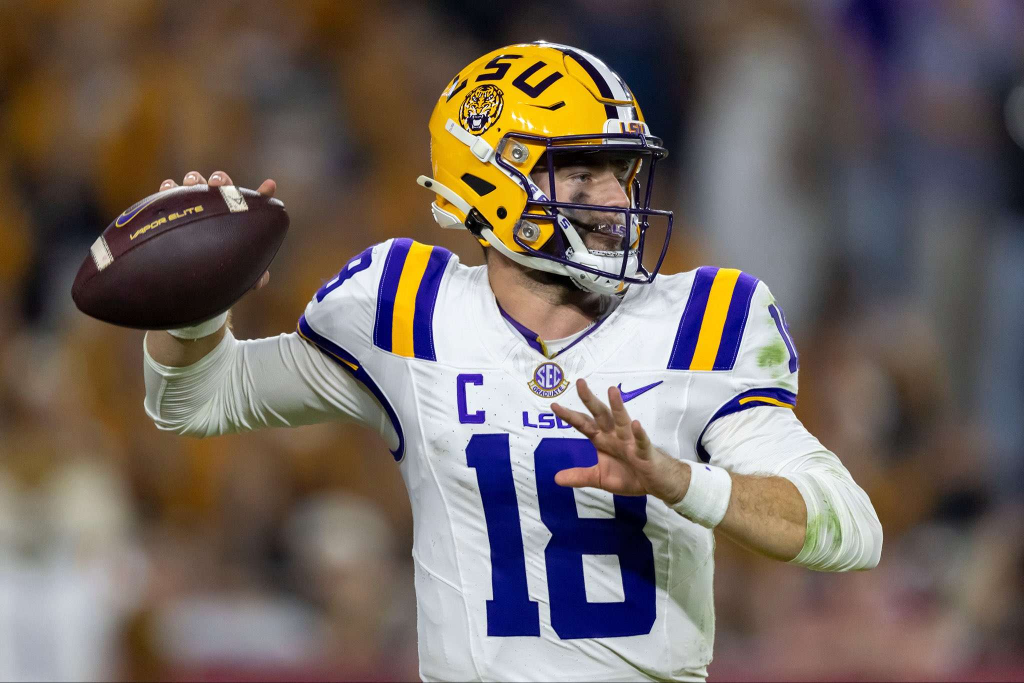 With their final pick in the 2026 NFL Draft the Kansas City Chiefs selected LSU quarterback&nbsp;Garrett Nussmeier in the seventh round with pick No. 249/ Photo courtesy of X