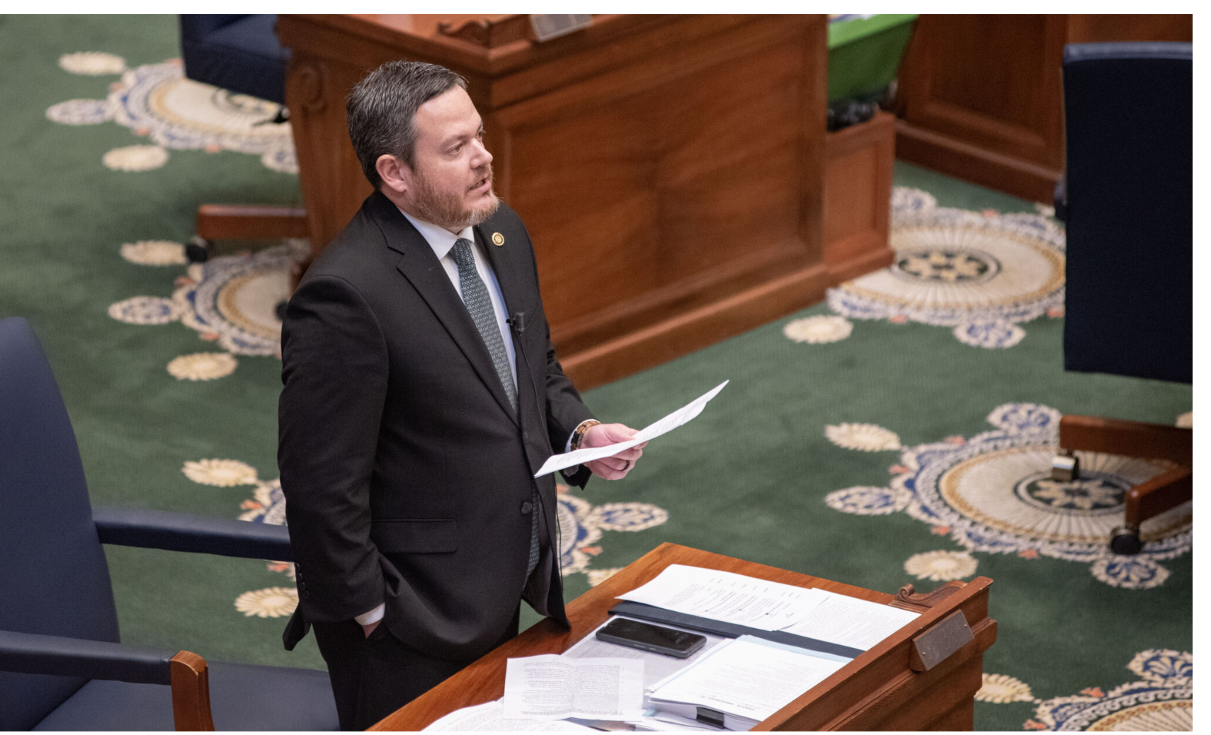 State Sen. Brad Hudson, a Republican from Cape Fair, is the Senate sponsor of legislation to extend the time child sex abuse victims have to sue their abusers (Annelise Hanshaw/Missouri Independent).