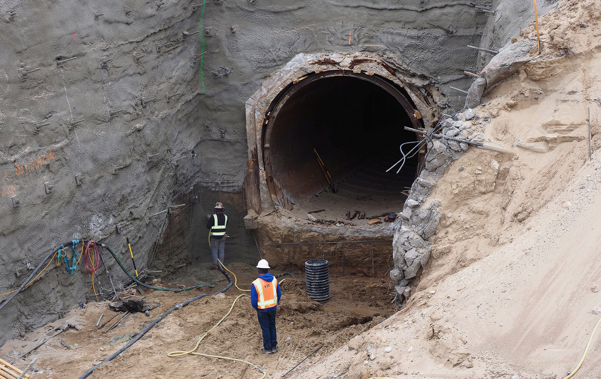 The Goshen/Gering-Fort Laramie Tunnel No. 2 exit, under construction. Photo by Gary Stone