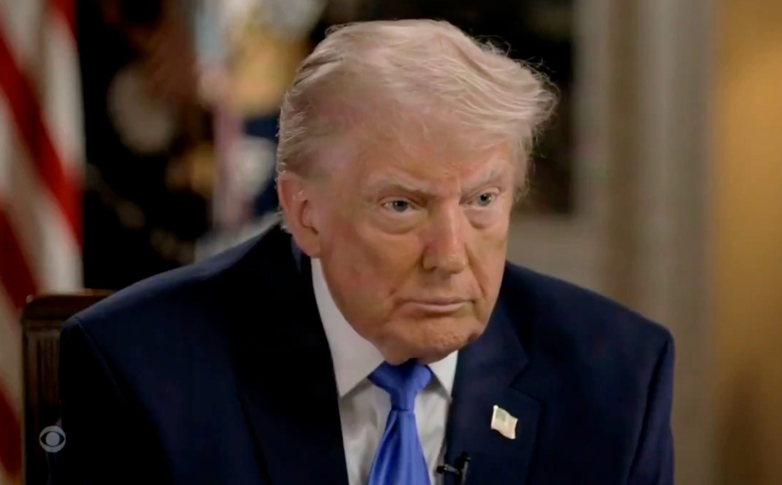 President Trump image from the '60 Minutes' interview released by the White House