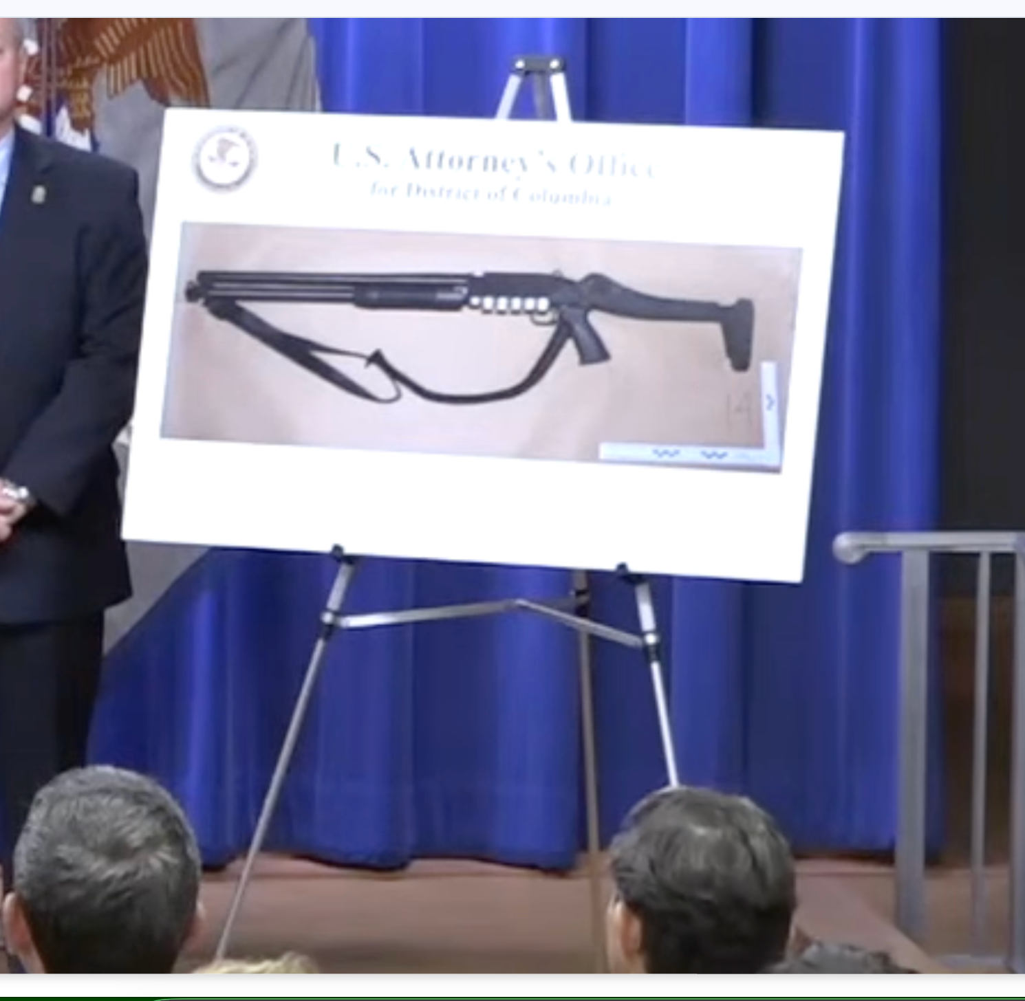 Image of the weapon fired as shown during the DOJ press conference&nbsp;
