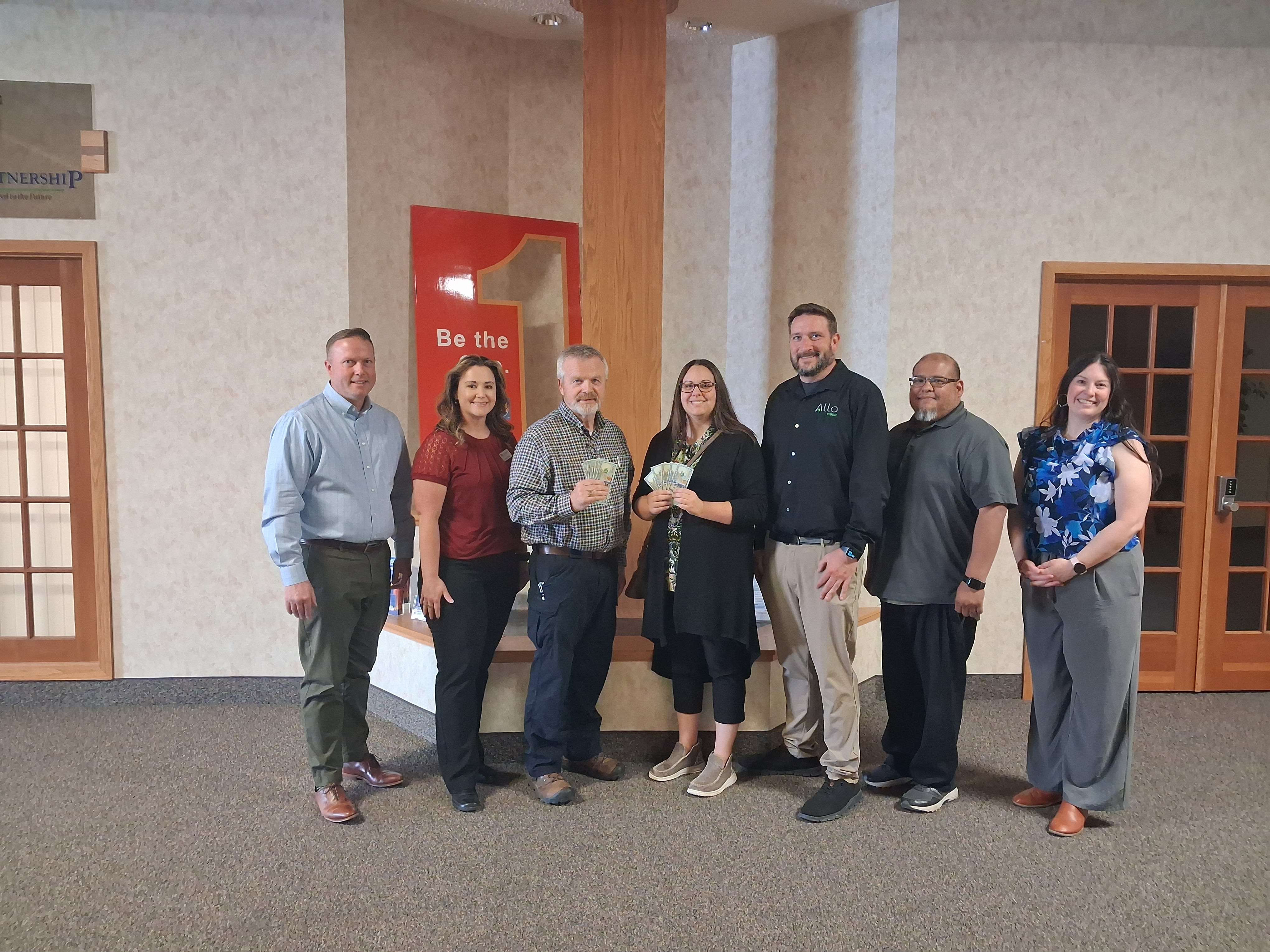 L-R: Tony Kaufman (PVC Community President), Kayla Milton (PVC Assistant Vice Preside &amp; United Way Board Member), George Holthus, Alyssa Mitchell-Gonzalez, Clint Schleicher (United Way Board President) Jessie Lopez (United Way Campaign &amp; Community Impact Coordinator), Karen Benzel (United Way Executive Director).