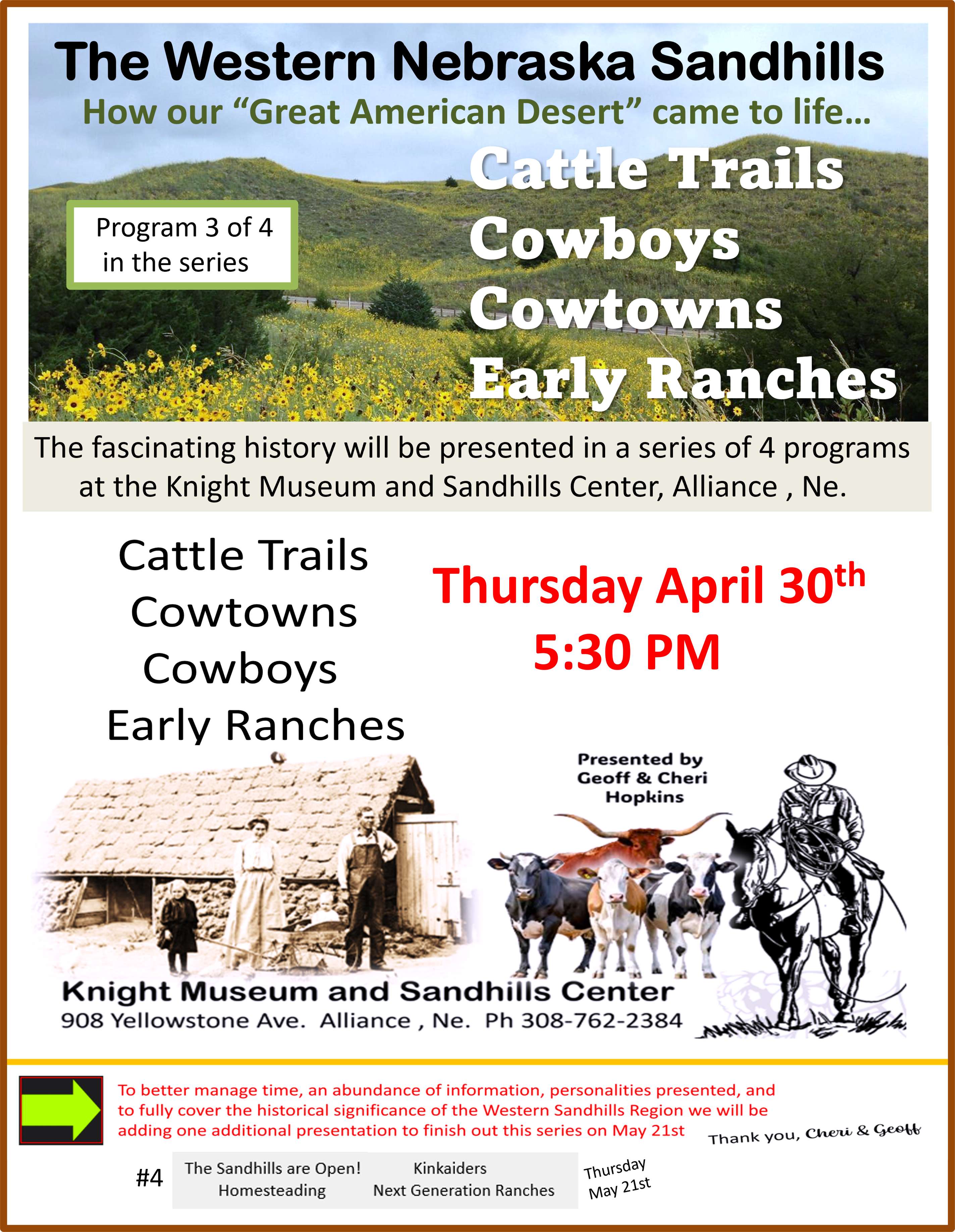 Cattle Trails, Cowboys, Cowtowns and Early Ranches
