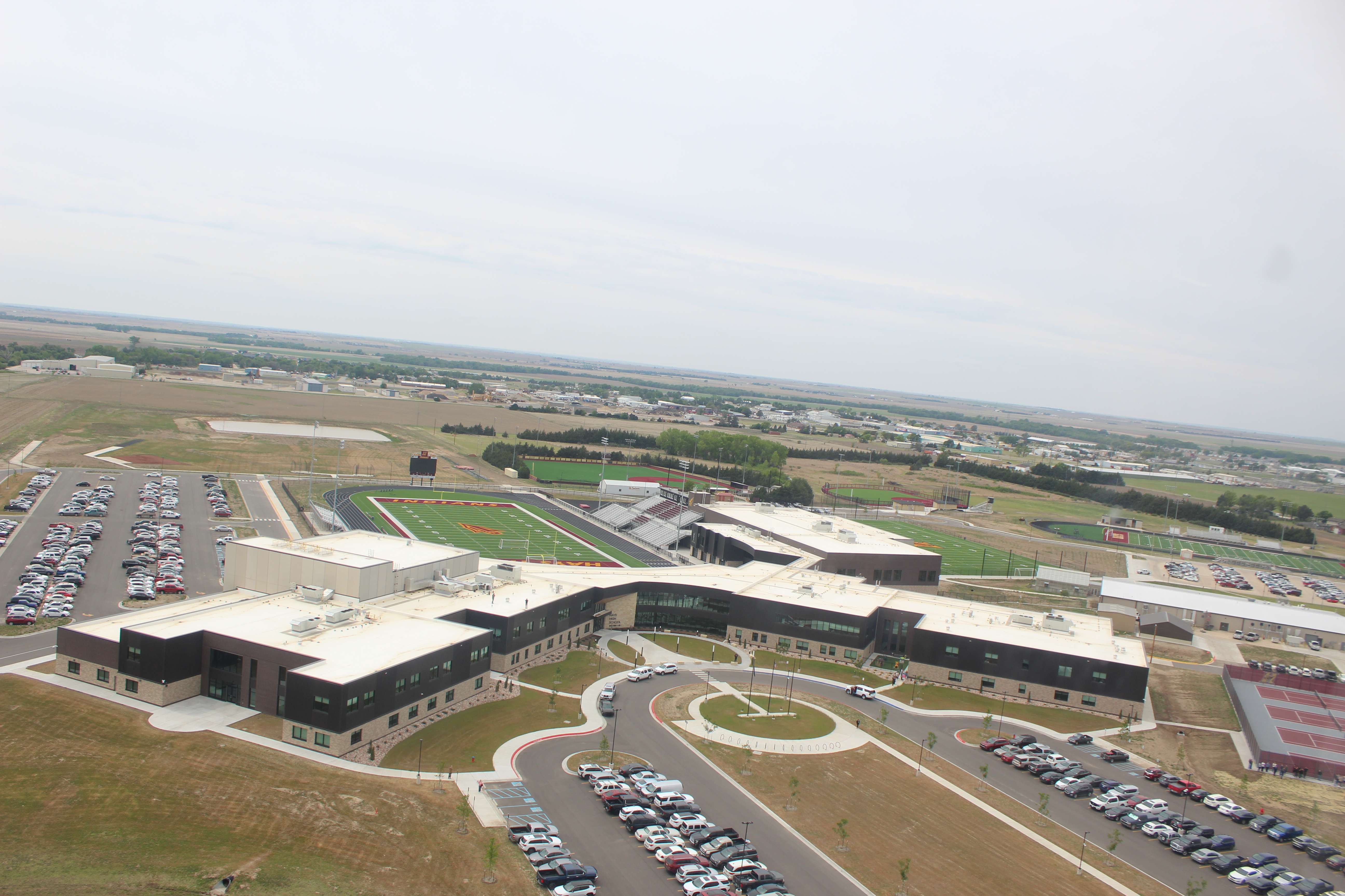 An aerial view from the Blackhawks of Hays High School.&nbsp;Photo by Cristina Janney/Hays Post