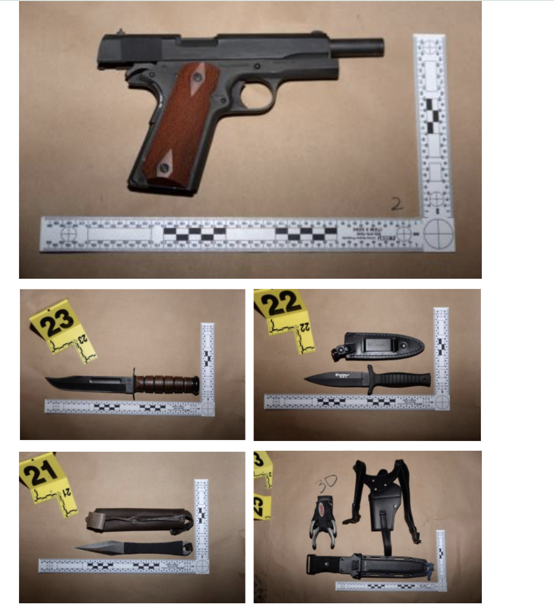 Weapons authorities say Cole Thomas Allen brought to the hotel ahead of the shooting at the Correspondents' Association Dinner-photo U.S. Department of Justice