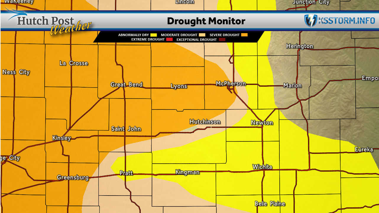 Drought Monitor - April 28, 2026. (Hutch Post graphic - Map data courtesy&nbsp;<i>National Drought Mitigation Center at the University of Nebraska-Lincoln)</i>